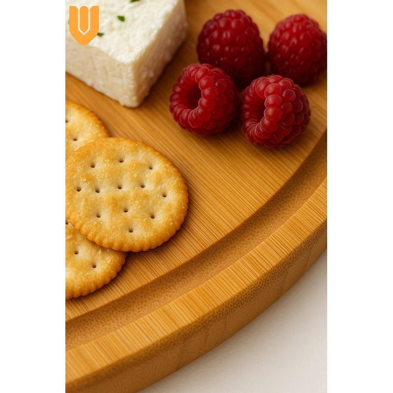 Vitrineon Cl Tabla Bambú Redonda Pizza Picoteo 32x45cm Bpa Tabla Redonda Bambú