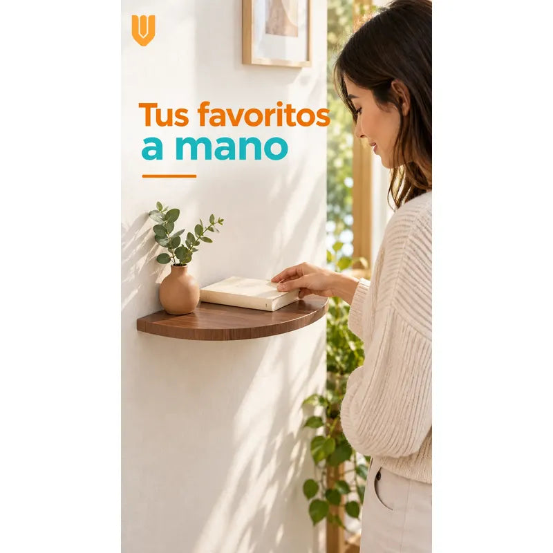 Repisa Flotante Semicircular Mdf Marron 45cm Vitrineon Cl Marron Repisa Mural Flotante Estante Decorativo Organización Recibidor Living Oficina Madera Mdf Muro Concreto Vestidor 45cm