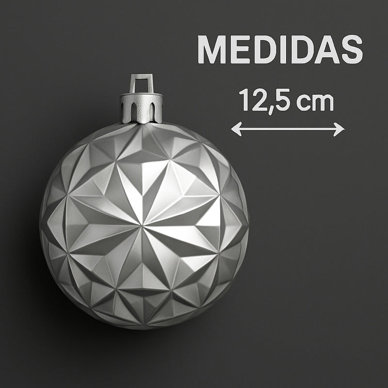 Set 8 Esferas Plástico 12 5 Cm Colgantes Árbol Navidad Dorad