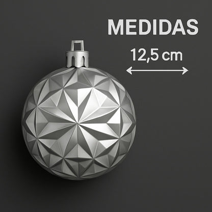Set 8 Esferas Diámetro 12 5 Cm Plástico Extra Brillo Navidad