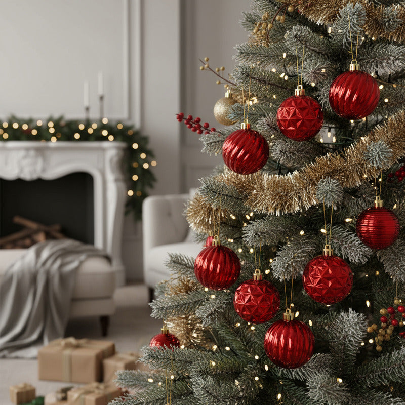 Set 8 Esferas Navideñas Plástico 12 5 Cm Bola Navidad Decora