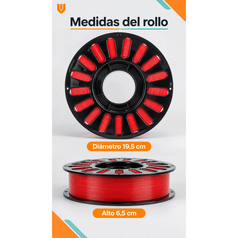 2 Rollos Filamento Rojo Impresora 3d Repuesto Carrete Bobina Rojo
