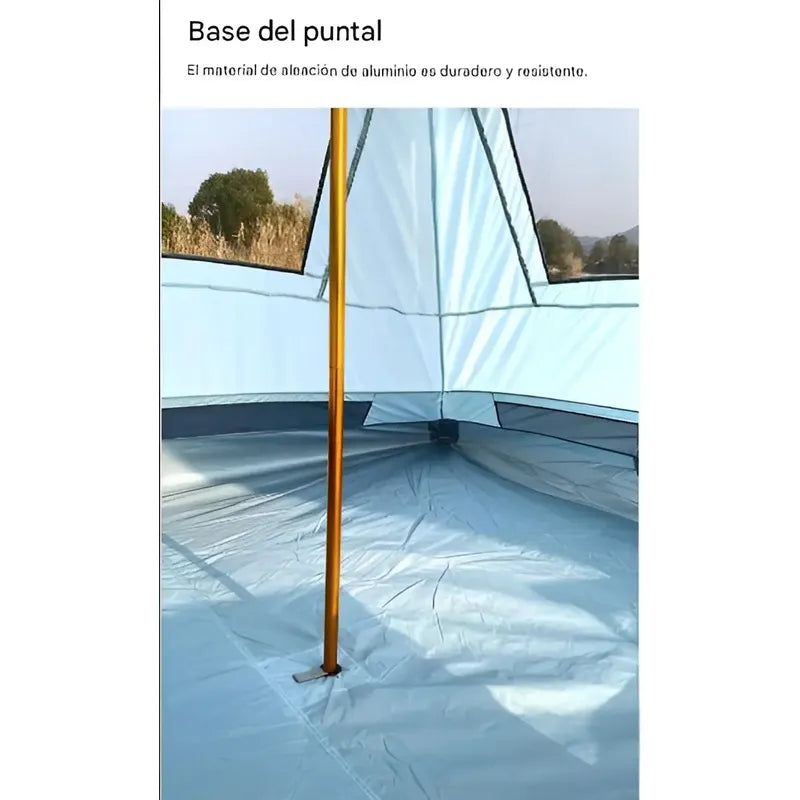 Carpas De Camping Carpa Doble Capa 4 Personas Mosquitero Camping Celeste