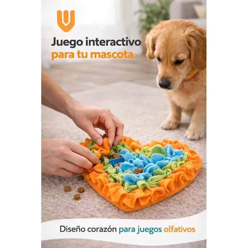 Juguete Mascotas Estimula Mente Diversion Entrenamiento Colo Multicolor Tonos Pastel Rosa Celeste Amarillo Naranja Verde Juguete Mascota Diseño Corazon Tela Suave Lavable Resistente