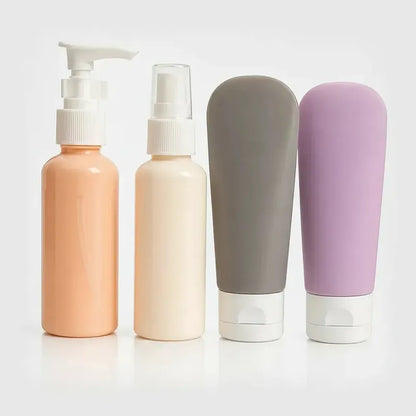 Botellas Viaje Silicona 60ml Set 4 Recargables Cabina Avion Multicolor Pastel Moderno Atractivo Viaje Identificacion Facil Liquidos Silicona Suave Compacto Diseño Elegante Organizacion