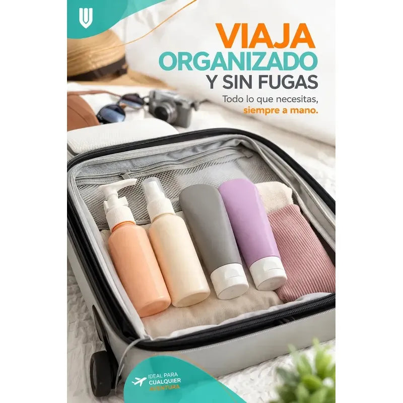 Botellas Viaje Silicona 60ml Set 4 Recargables Cabina Avion Multicolor Pastel Moderno Atractivo Viaje Identificacion Facil Liquidos Silicona Suave Compacto Diseño Elegante Organizacion