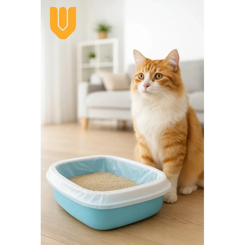 24 Bolsa Desechables Sanitarias Bolsas Arenero Gatos 50x40cm Transparente Bolsas Sanitarias Desechables Arenero Gato 50x40cm Plastico Resistente Higienico Bandeja Caja Arena Mascotas Limpieza