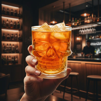 Set 12 Vaso Shot Calavera Tequilero Vasos Shoperos De Vidrio Transparente