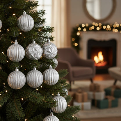 Set 8 Esferas Navideñas Plástico 12 5 Cm Bola Navidad Decora