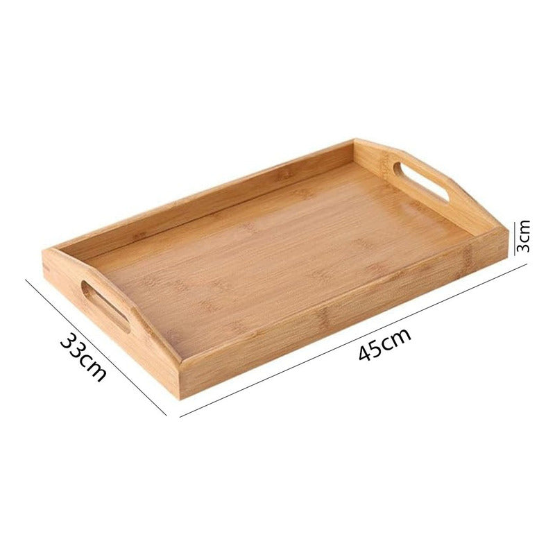 Bandejas De Bambu Bandejas Madera Desayuno Bandeja  45x33cm