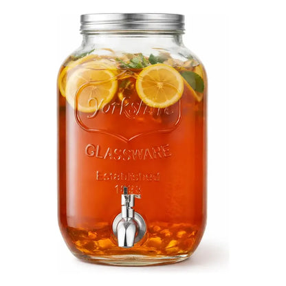 Dispensador Bebidas Vidrio 5 Litros Frasco Grueso Grifo Meta Dispensador Bebidas Vidrio 5l Frasco Jugo Agua Fiestas Hogar Canilla Servicio Mesa Transparente