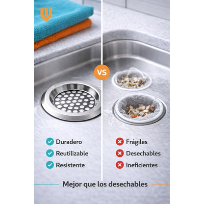 X6 Rejilla Filtro Lavaplato Escurridor Organizador Lavaplato Gris 006-2