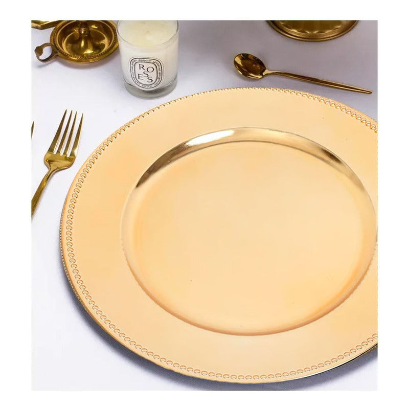 6 Platos Dorados Navideño Vajilla Dorada Vajilla Navidad 33c