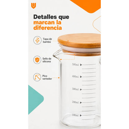 Taza Medidora Vidrio Jarra Medidora Vaso Medidor Taza 500ml Transparente/ 500ml