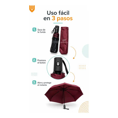 Paragua Parasol Lluvia Retractil Plegable 8 Varill Sombrilla