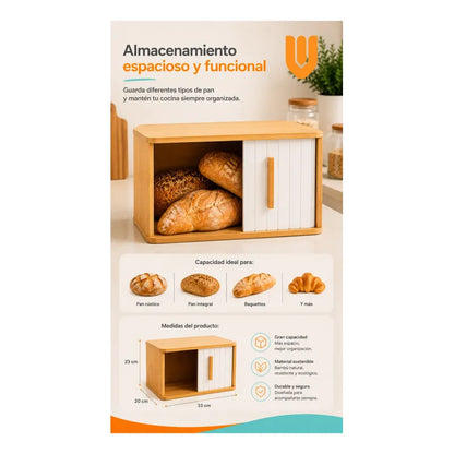 Panera Bambu Puerta Enrollable Almacenamiento Multiuso Hogar Panera Bambu Enrollable Cocina Organizador Pan Multiuso Hogar Almacenamiento Natural Cuadrada Bambu Natural Beige Madera Clara Arena...