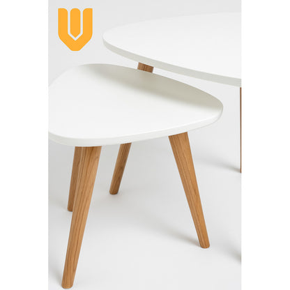 Set Mesas Centro Decoracion Living Hogar Estilo Nordico Blan