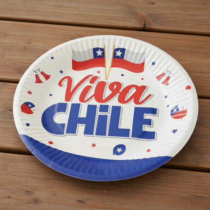 X20 Platos Fiestas Patrias Desechables Decoración Fiestas