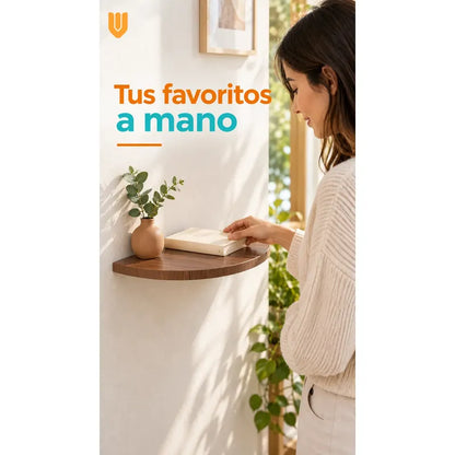 Repisa Flotante Semicircular Mdf Marron 40cm Vitrineon Cl Marron Repisa Mural Flotante Estante Decorativo Organización Recibidor Living Oficina Madera Mdf Muro Concreto Vestidor 40cm