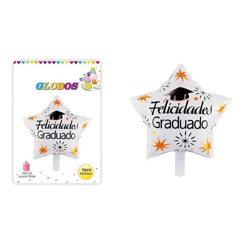 Globos Decoración Graduacion Globo Metalizado Graduacion 465 Blanco Estrellas