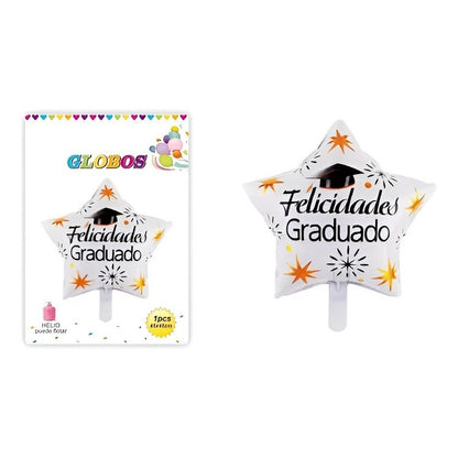 Globos Decoración Graduacion Globo Metalizado Graduacion 465 Blanco Estrellas