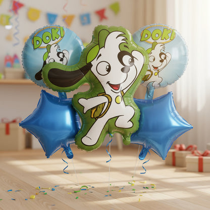 Set 5 Globos Metálicos Doki Globos Metalizado Perro Doki