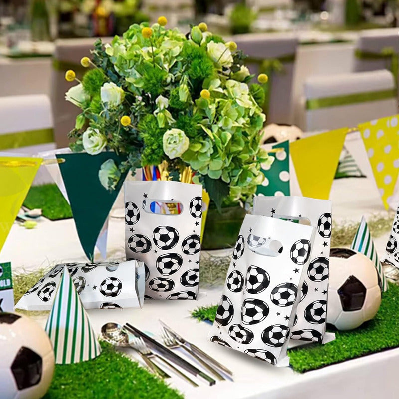 X10 Bolsas Para Piñata Pelota Futbol Bolsas Dulces Piñata  Pelota Futbol Blanca