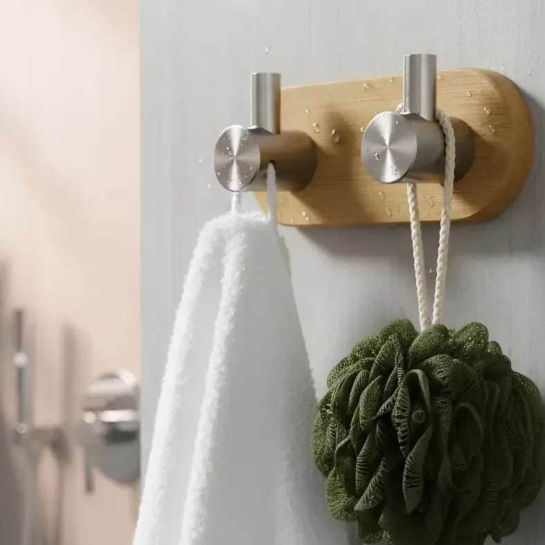 Soporte Japandi Minimalista Porta Toallas Llaves Bolsos Bambú