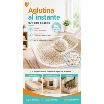 Arena Gatos Aglutinante Sanitaria Tofu Leche 2.6kg Clean Arena Sanitaria Tofu Leche 7 Litros Aglomerante Biodegradable Absorcion Control Olores 99 Porciento Libre Polvo Gatos - 2.6kg