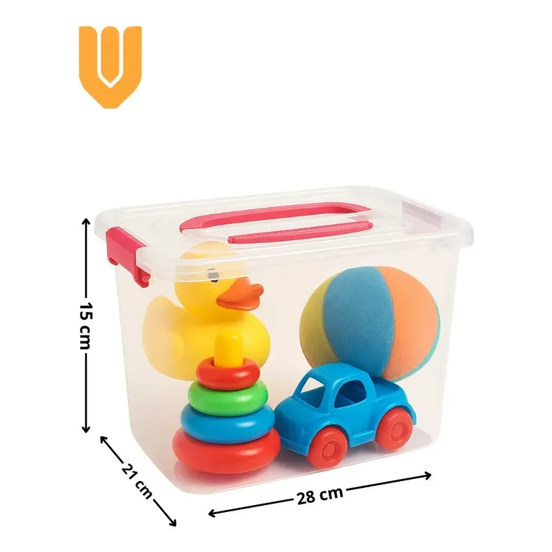 2 Caja Organizadora Transparente Aplilable Almacenamien 6.5l Caja Organizadora Plastico Transparente 6.5l Apilable 28x20x15cm Tapa Multiuso Hogar Oficina Almacenaje Contenedor 5kg Lisa