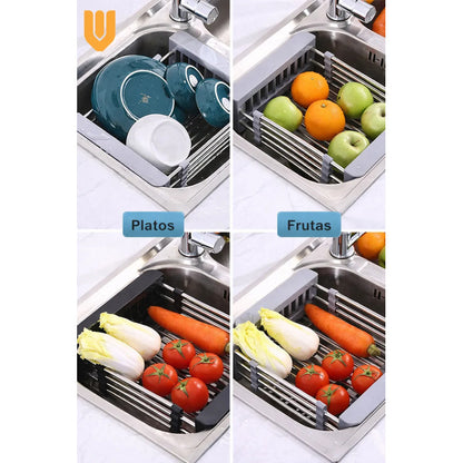 Secaplatos Escurridor Acero Resistente Antioxidable Premium Negro Acero Inoxidable Antioxidante Acabado Premium Resistente Humedad Cocina Fregadero Diseño Moderno Alta Durabilidad