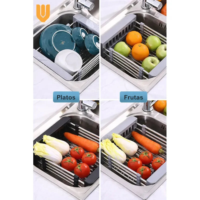 Secaplatos Escurridor Acero Resistente Antioxidable Premium Negro Acero Inoxidable Antioxidante Acabado Premium Resistente Humedad Cocina Fregadero Diseño Moderno Alta Durabilidad
