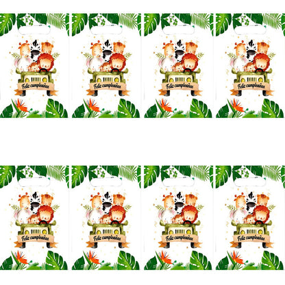 X10 Bolsa Para Piñata Safari Decoración Cumpleaños Safari Multicolor Safari Grande