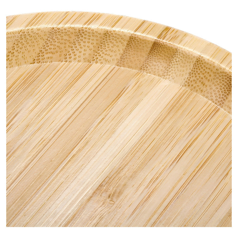 Juego De Vajilla Platos Redondos Bambú Platos Madera 25cm Marrón Claro Tabla Redonda 25cm