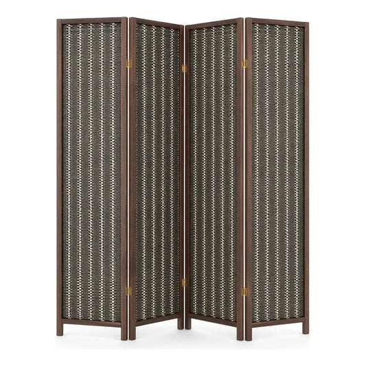 Biombo Separador Ambientes 4 Paneles 180cm Tela Plegable Biombo Verde Oscuro  Paneles Plegables Decoración Interior Elegante Divisor Ambientes Estilo Contemporáneo Hogar Verde Oscuro