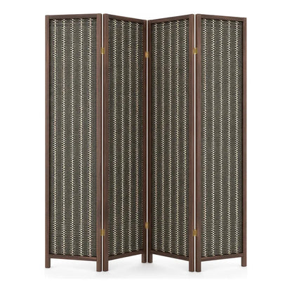 Biombo Separador Ambientes 4 Paneles 180cm Tela Plegable Bio Biombo Tela Trenzada Panel Plegables Decoración Interior Elegante Divisor Ambientes Estilo Contemporáneo Funcional Hogar Beige