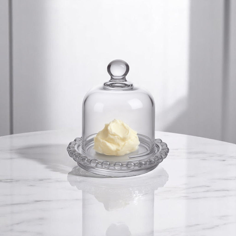 Porta Queso Pocillo De Vidrio Porta Queso Frascos Con Tapa Transparente