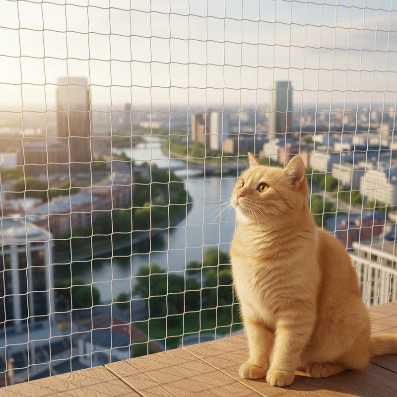 Malla Resistente Balcón Mascotas Nailon Transparente 4x3 Mts