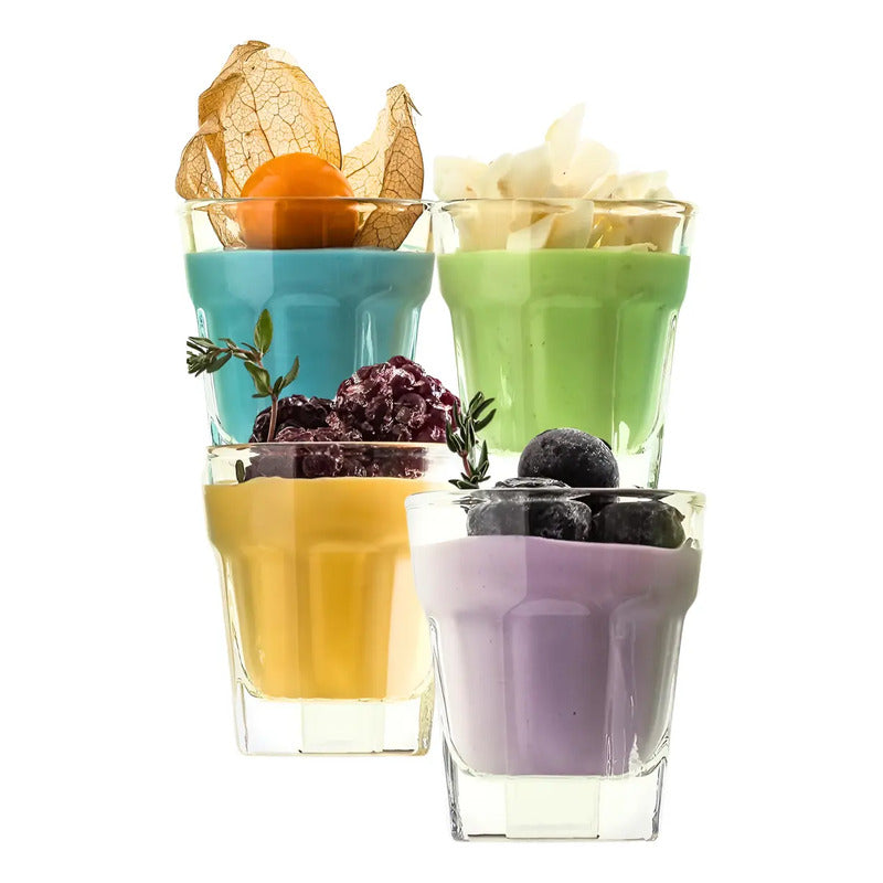 6 Vasos Shoperos Vasos De Postre Vasos De Vidrio Shot Postre Transparente