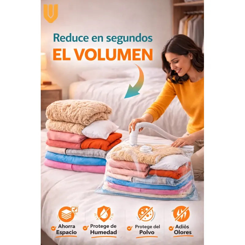 Bolsa Organizador Al Vacio Hogar Ropa Ahorra Espaci 60x80cm