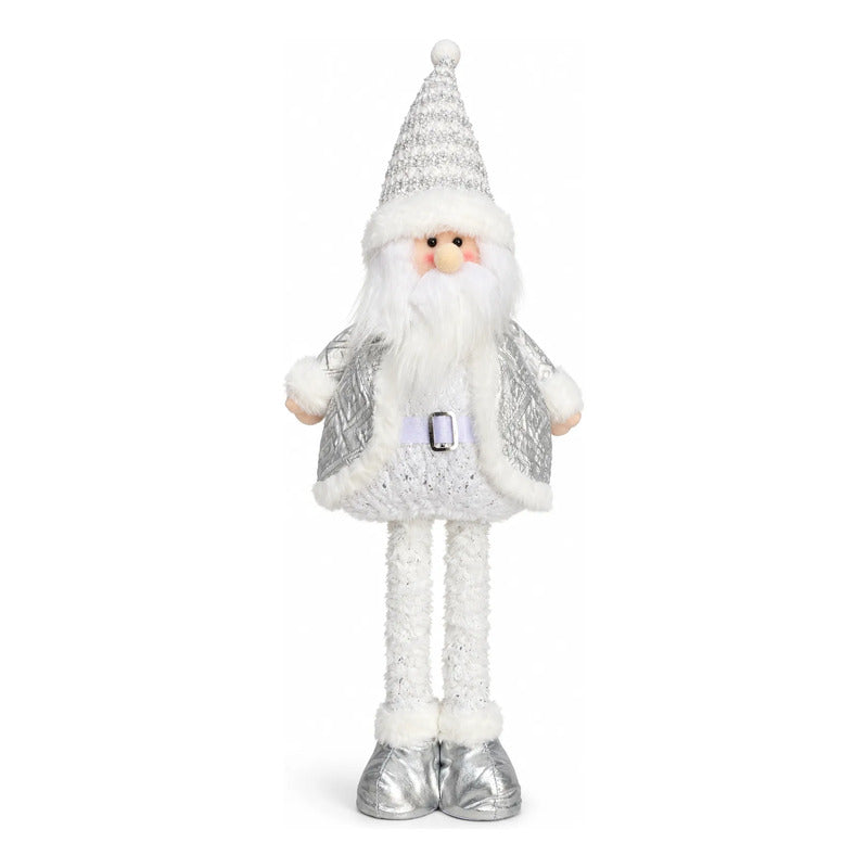 Muñeco Pascuero Navideño 60cm Retraible Decorativo Figura Blanco Muñeco Adorno Navideño Muñeco Papá Noel Viejito Pascuero Santa Claus Gorro Barba Blanca Figura Verdes Cascabel 60cm Retraible
