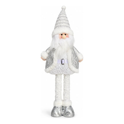 Muñeco Pascuero Navideño 60cm Retraible Decorativo Figura Blanco Muñeco Adorno Navideño Muñeco Papá Noel Viejito Pascuero Santa Claus Gorro Barba Blanca Figura Verdes Cascabel 60cm Retraible