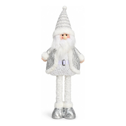 Muñeco Pascuero Navideño 60cm Retraible Decorativo Figura Blanco Muñeco Adorno Navideño Muñeco Papá Noel Viejito Pascuero Santa Claus Gorro Barba Blanca Figura Verdes Cascabel 60cm Retraible