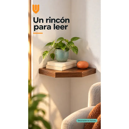 Repisa Esquinera Flotante Mdf Marron 30x30 Cm Vitrineon Cl Marron Repisa Esquinera Flotante Estante Mdf Marrón Decoración Rincón Pared Hogar Plantas Adornos Fotografías Living 30x30