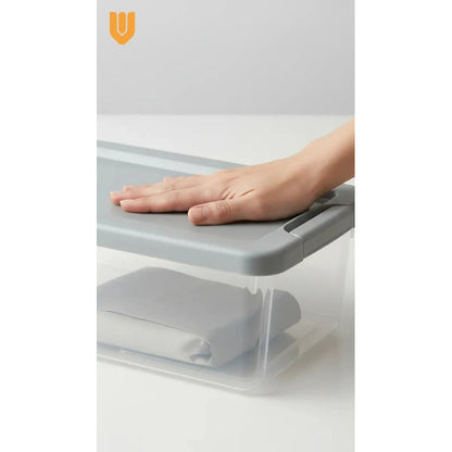 Caja Organizadora Transparente Apilable Vitrineon Cl 10litr Transparente Tapa Gris Organizadora