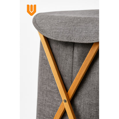 Canasto Ropa Grande Tela Bambú Premium Organizador Hogar