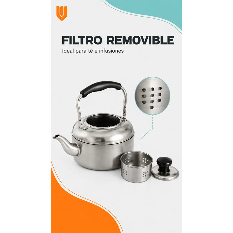 Tetera Cuello Cisne Acero Inoxidable 2 Litros Premiun Cocina Tetera Cuello Cisne Acero Inoxidable 2 Litros Plateada Mango Plástico Apta Fuego Directo Cocina Cafés Tés Dcbz18 Premium
