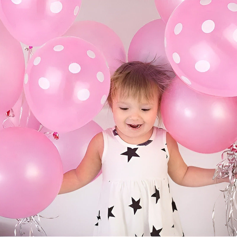 Pack X6 Globos Lunares Cumpleaños Globo Unicolor Decoracion