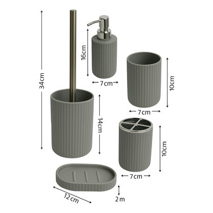 Set De Baño 5 Piezas Accesorios Decorativo Baños Juegos Baño