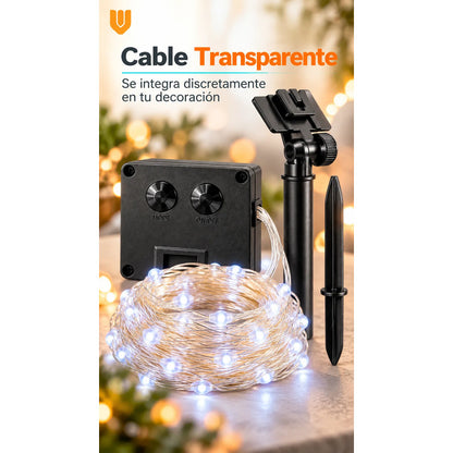 Luces Solares Navideñas Decoración Hogar Luz Led Blanca 10m Blanco Frío Iluminación Blanca Brillante Tonalidad Fría Efecto... Blanco Frío Iluminación Blanca Brillante Tonalidad Fría Efecto...